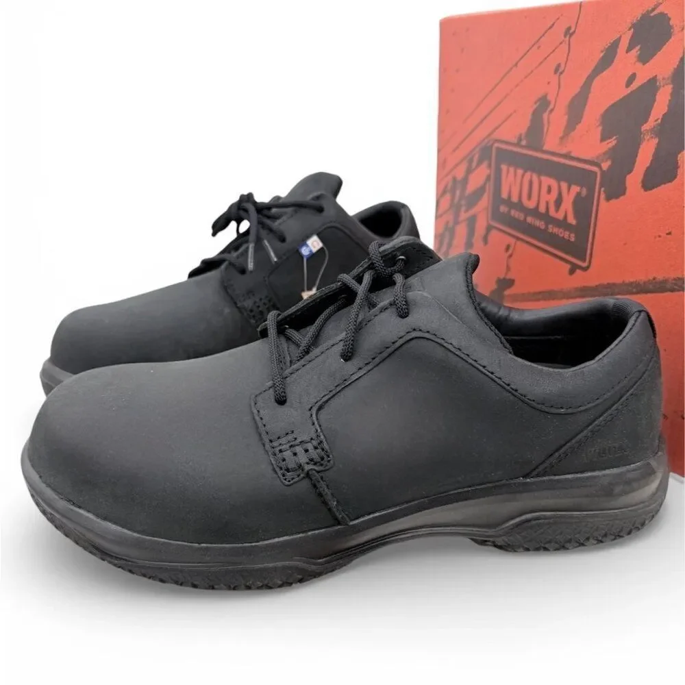Red Wing WORX 5923 Men 9.5 Work Boot Oxford Shoes Black EH Zinc Non-Metallic Toe
